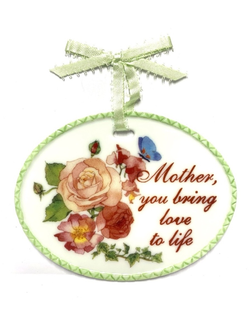 Vintage Avon 2003 Mother Sentiment Plaque Floral Porcelain Hanging NIB